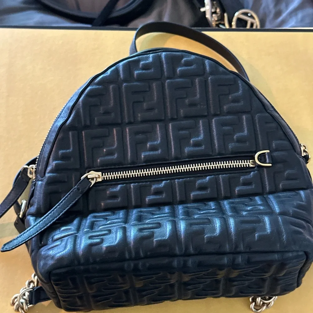 FF Quilted Mini Leather Backpack